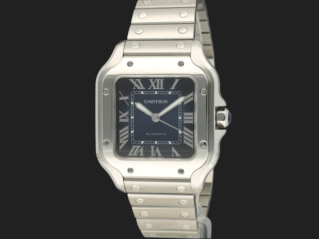 Cartier Santos Medium Steel Blue Roman Dial WSSA0063