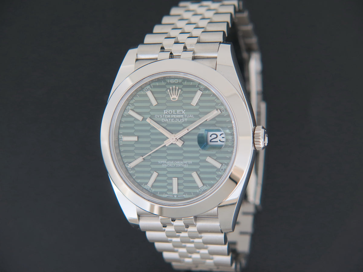 Rolex Datejust 41 Mint Green Motif Dial 126300 NEW (1)