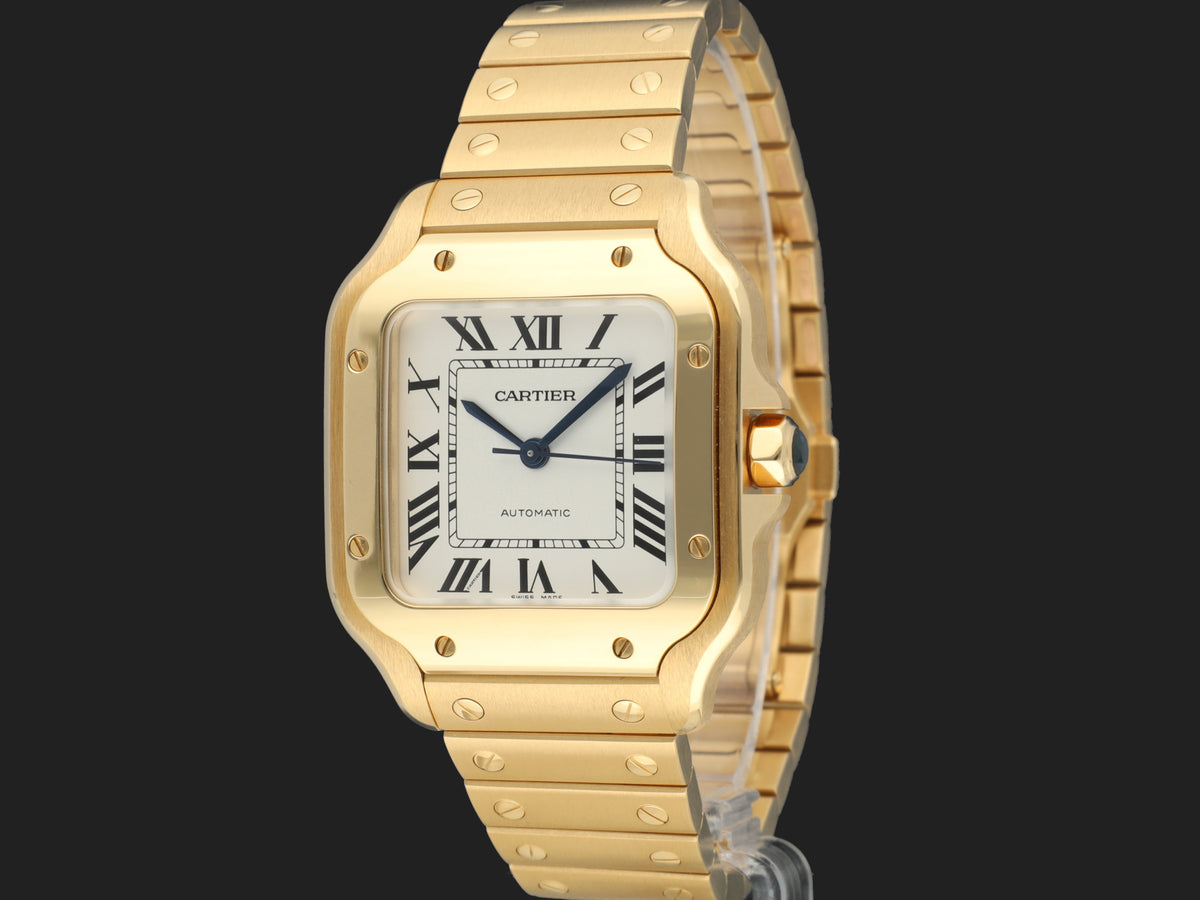Cartier Santos Medium Yellow Gold Roman Dial WGSA0030 (1)