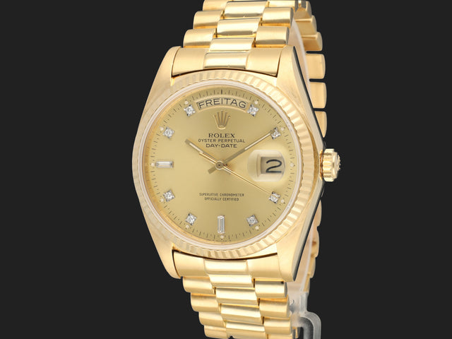 Rolex Day-Date 36 Yellow Gold Champagne Diamond Dial