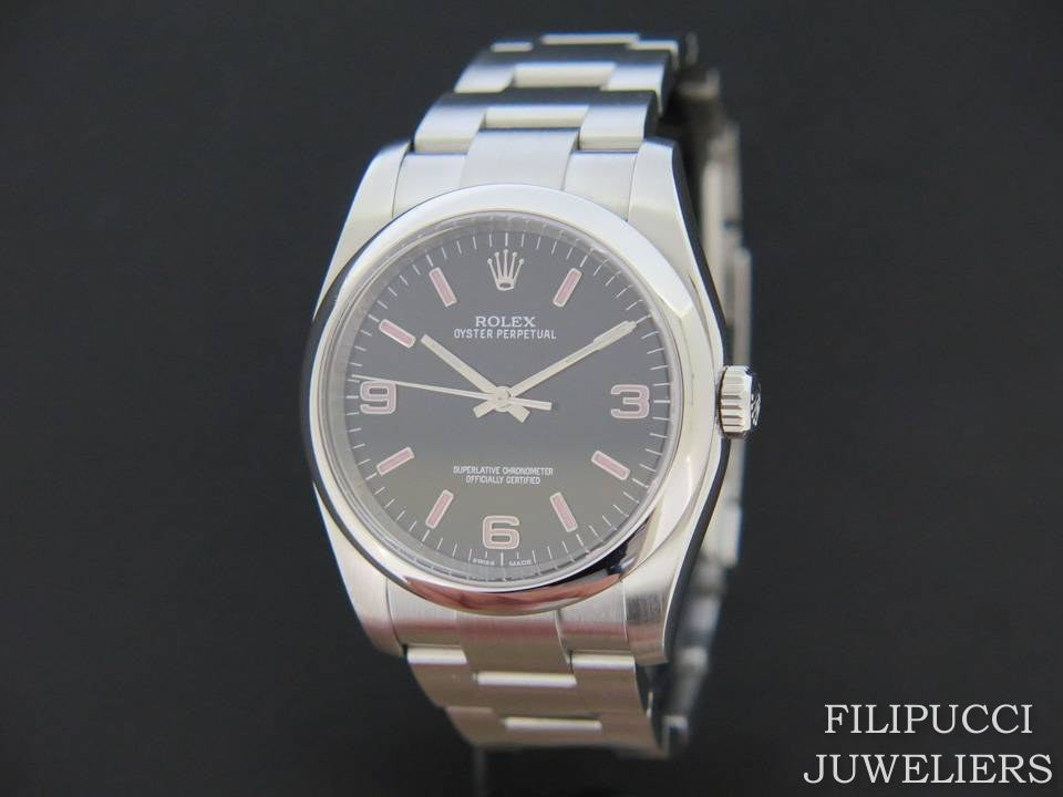 Rolex Oyster Perpetual 116000 Black Dial With Pink Index (1)