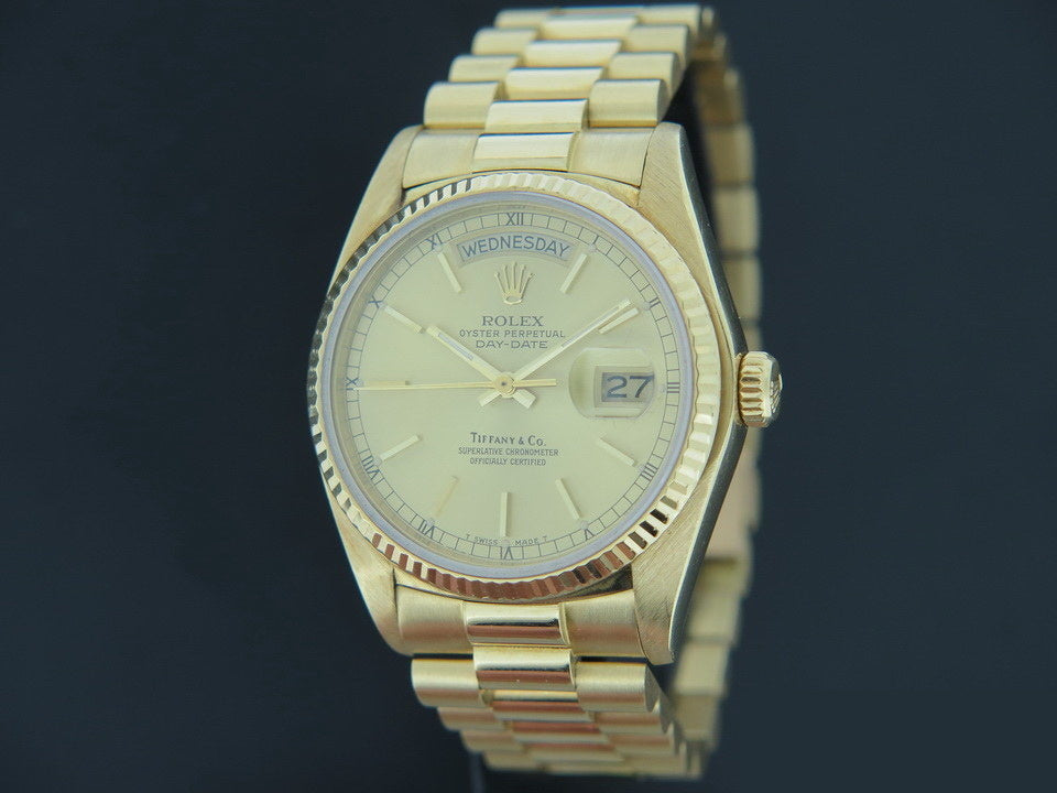 Rolex Day-Date Yellow Gold Tiffany & Co. Full Set 18038  (1)