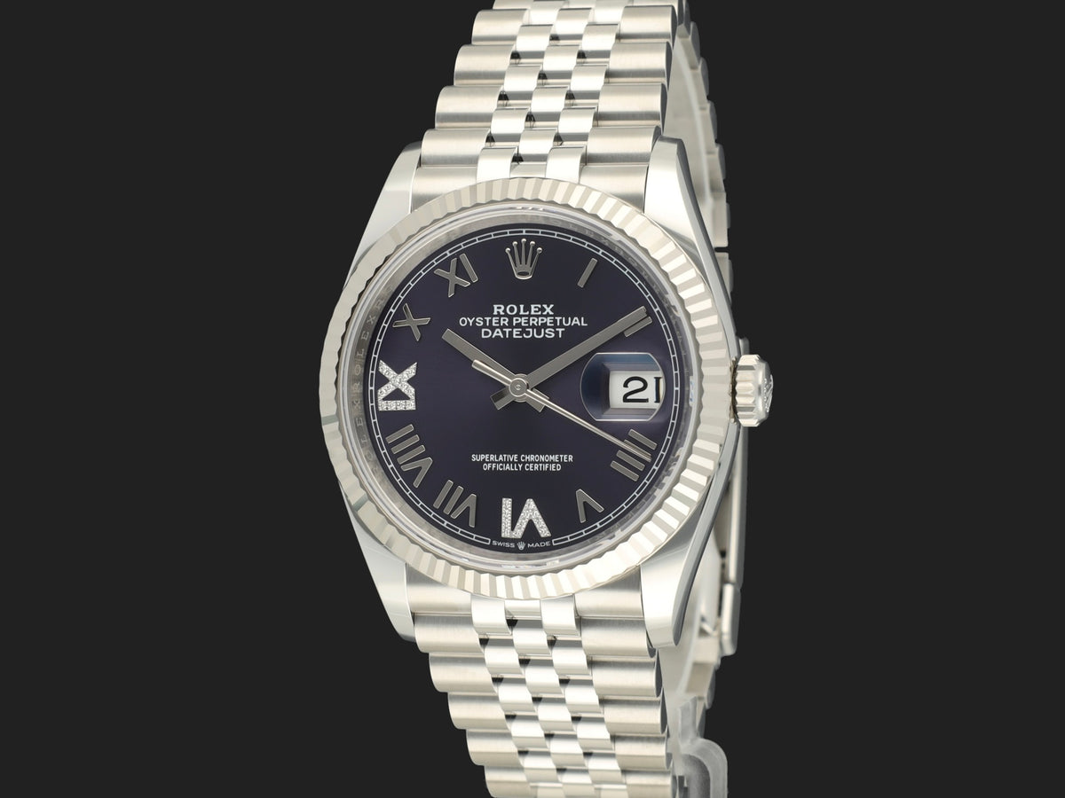 Rolex Datejust 36 Aubergine VI / IX Diamond Dial 126234 NEW 126234 (1)