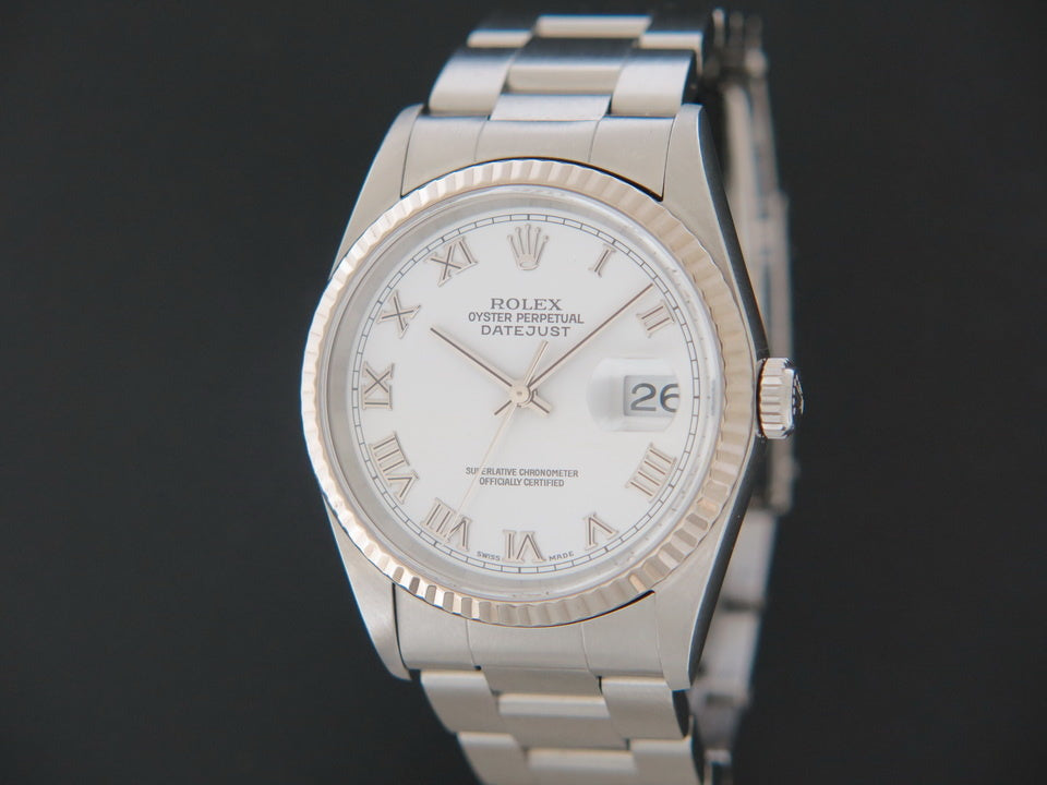 Rolex Datejust White Roman Dial 16234 (1)