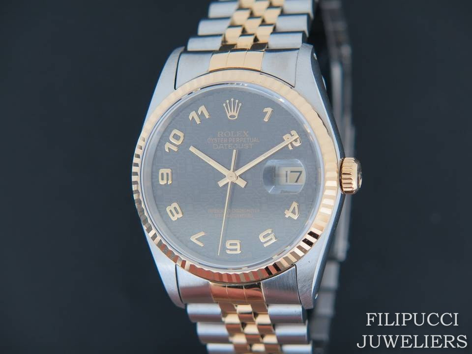 Rolex Datejust  Grey Jubilee Dial Gold/Steel 16233  (1)