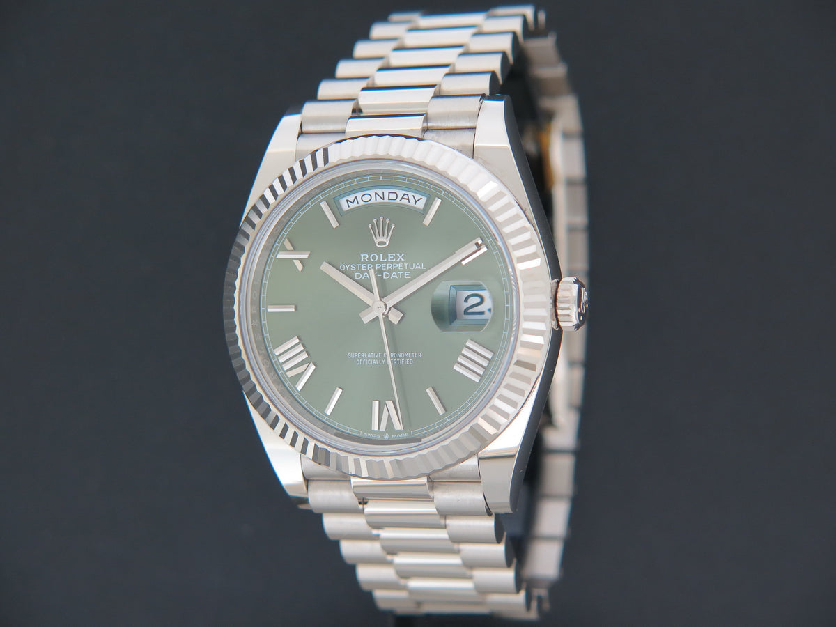 Rolex Day-Date White Gold 40 Green Dial 99% NEW 228239 (1)