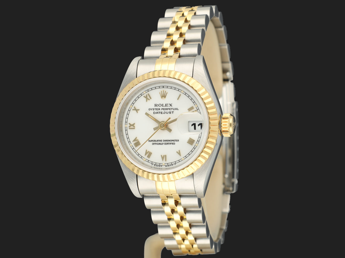 Rolex Lady-Datejust 26 White Roman Dial 69173 (1)