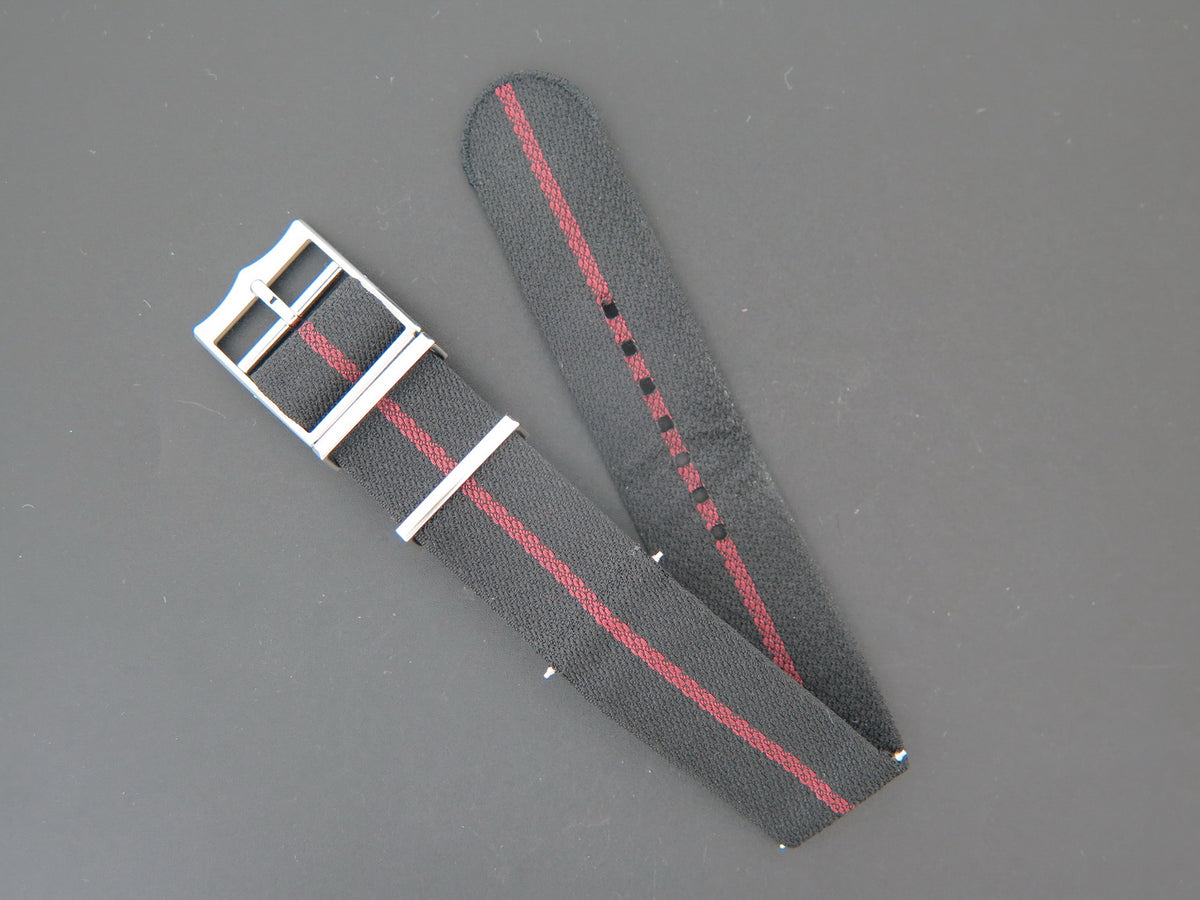 Tudor NATO Strap Black/Red 22mm NEW (1)
