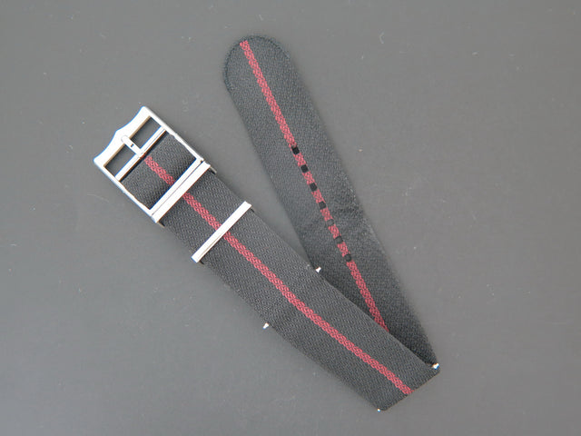 Tudor NATO Strap Black/Red 22mm NEW