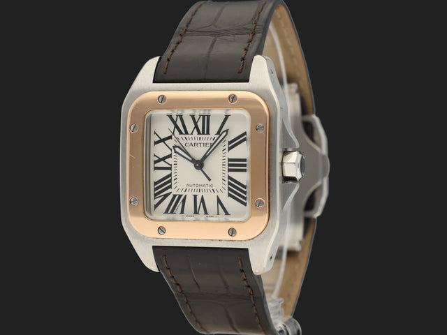 Cartier Santos 100 MM Rose Gold/Steel Automatic 2878