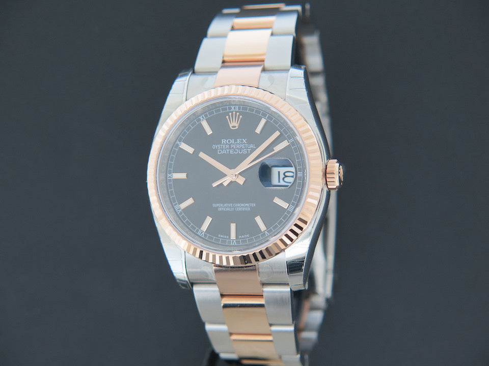 Rolex Datejust Everose/Steel Black Dial 116231 NEW (1)