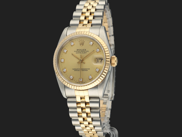 Rolex Datejust 31 Champagne Diamond Dial