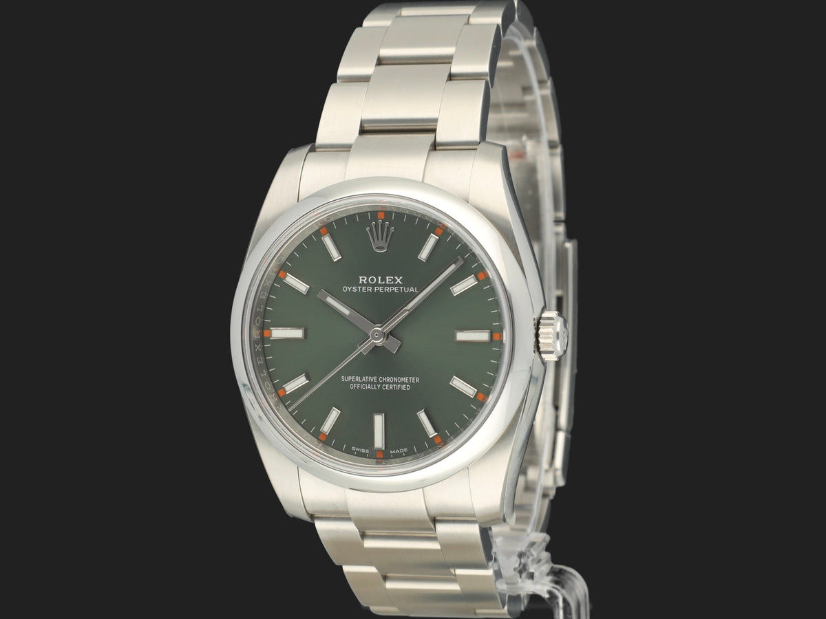 Rolex Oyster Perpetual 34 Olive Dial 114200 NOS (1)