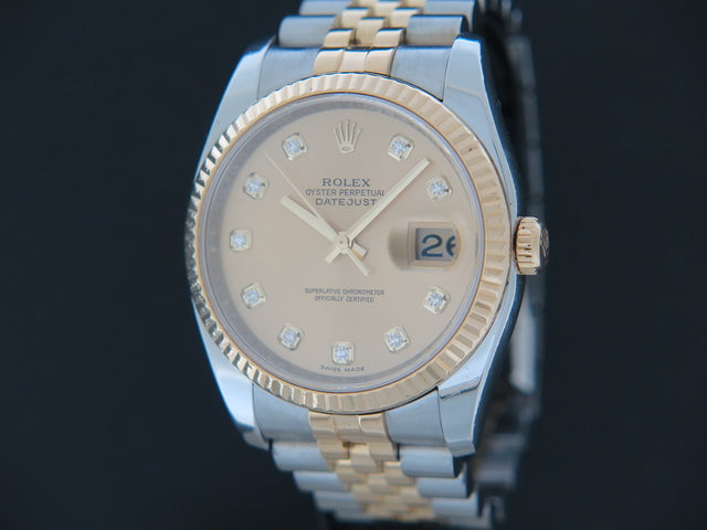 Rolex Datejust Gold/Steel Champagne Diamond Dial