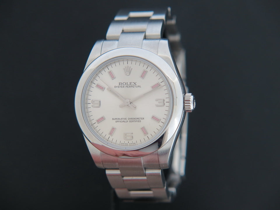 Rolex Oyster Perpetual 177200 Silver Dial with Pink Index (1)