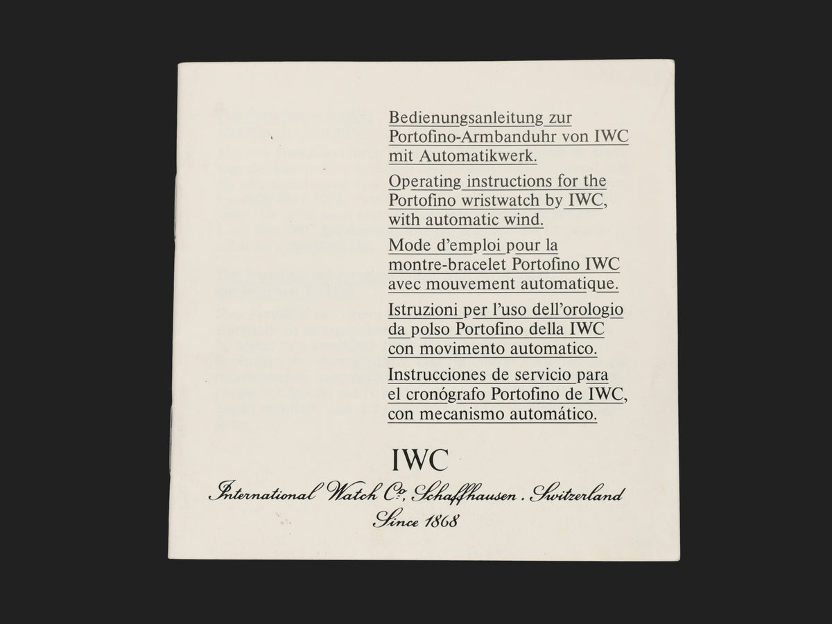 IWC Portofino Operating Instructions Booklet  (1)