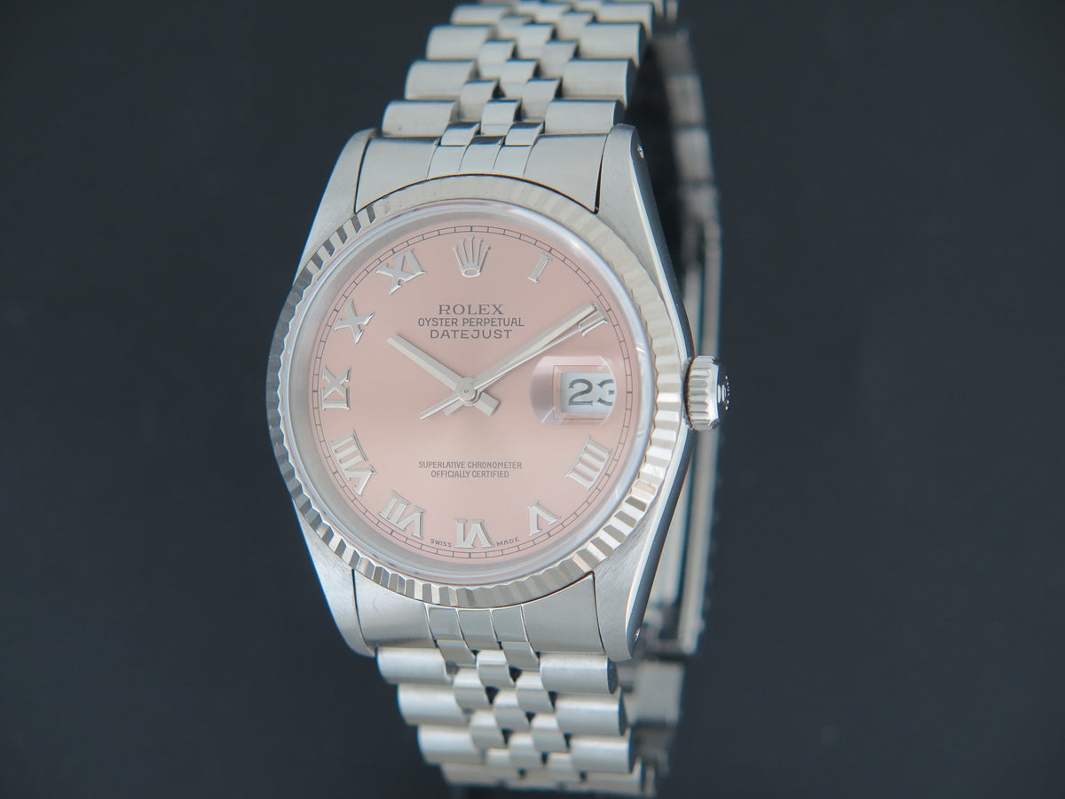 Rolex Datejust Pink Roman Dial 16234  (1)