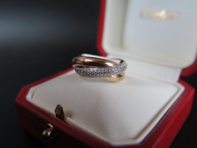 Cartier Trinity Diamond Ring Size 53