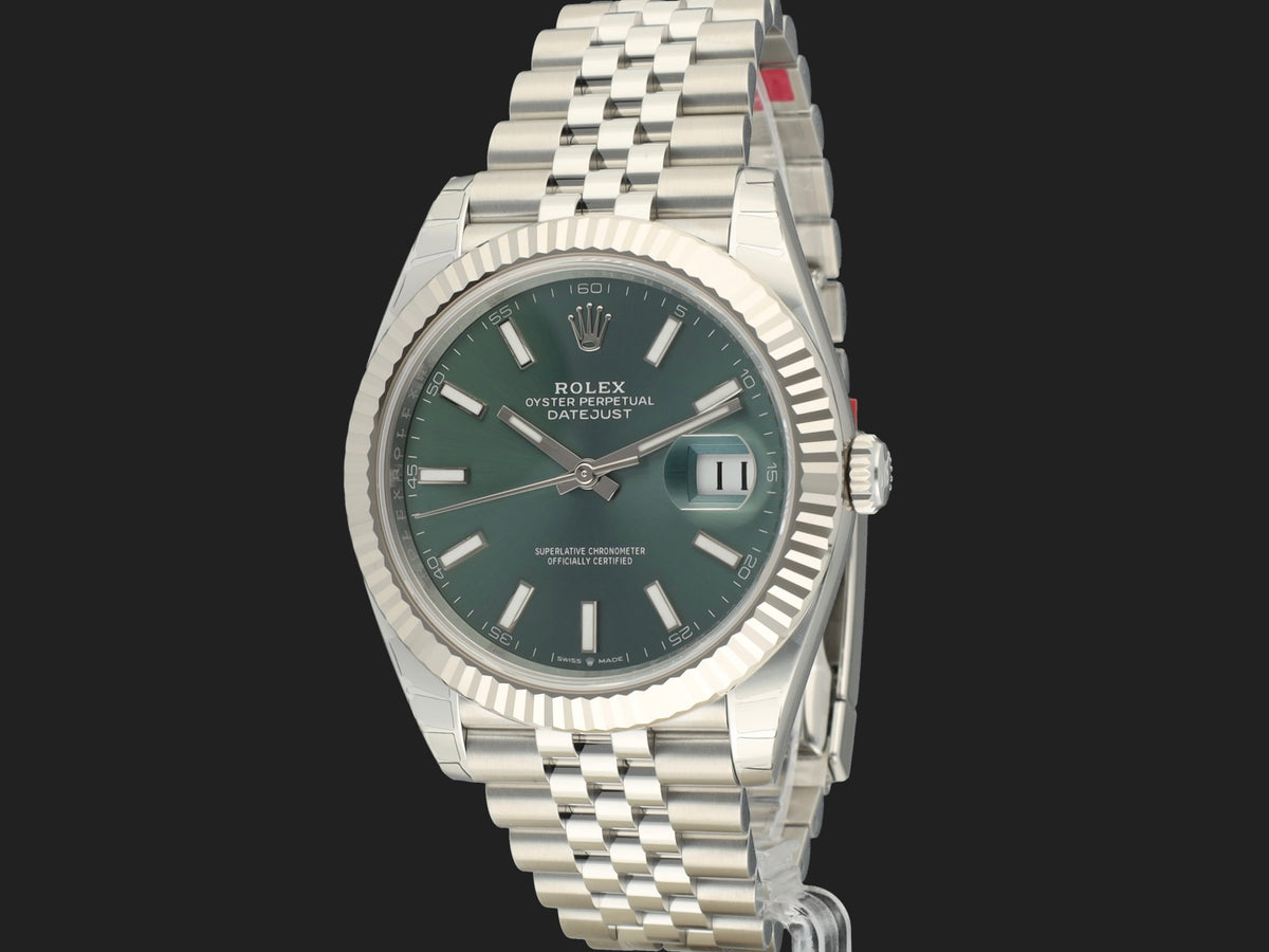 Rolex Datejust 41 Mint Green Dial 126334 NEW FULL STICKERS (1)