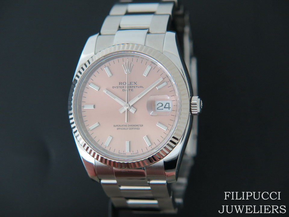 Rolex Date Pink Dial 115234  (1)