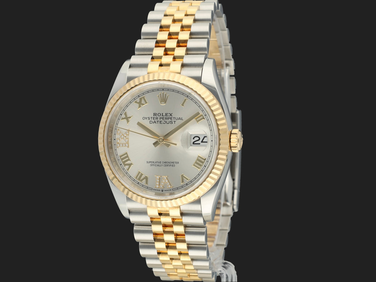 Rolex Datejust Gold/Steel Silver Diamond Dial 126233 (1)