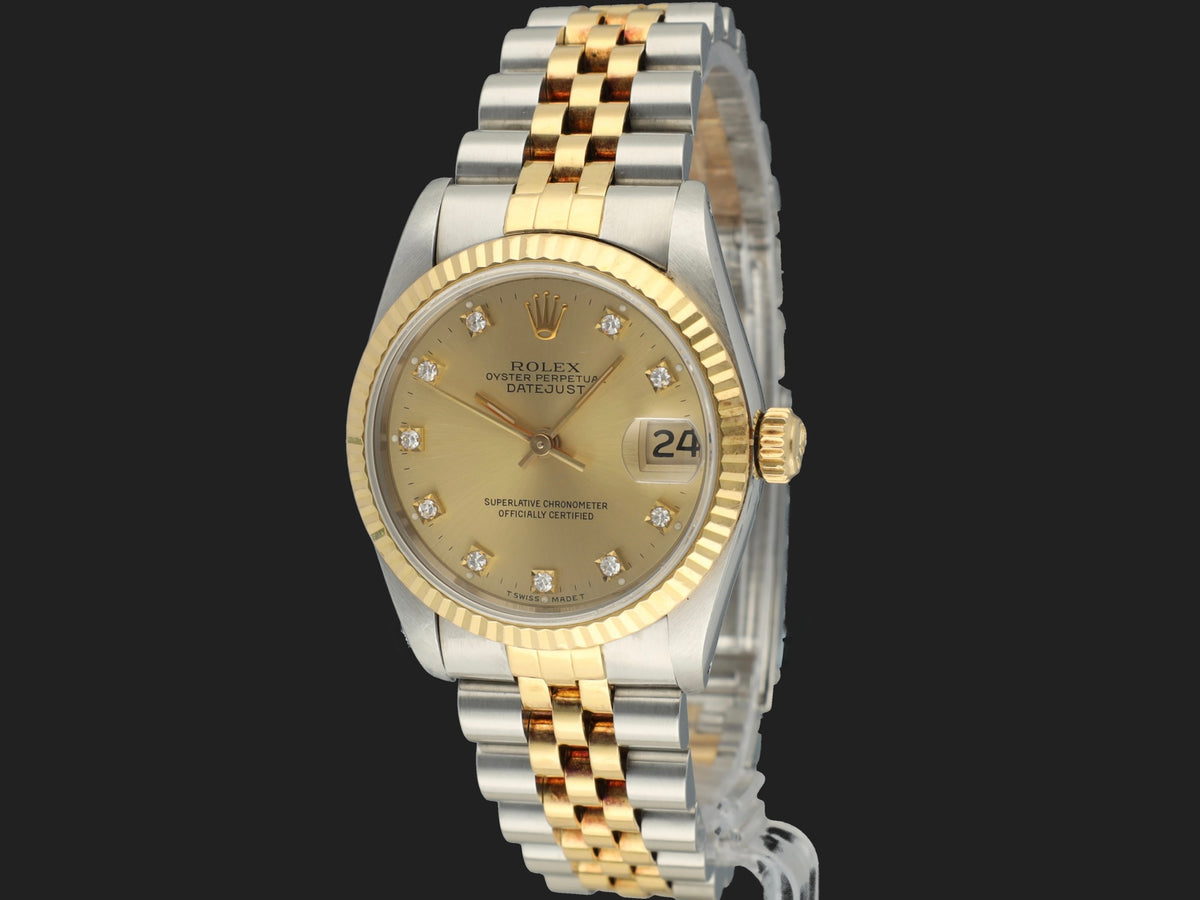 Rolex Datejust 31 Champagne Diamond Dial 68273 (1)