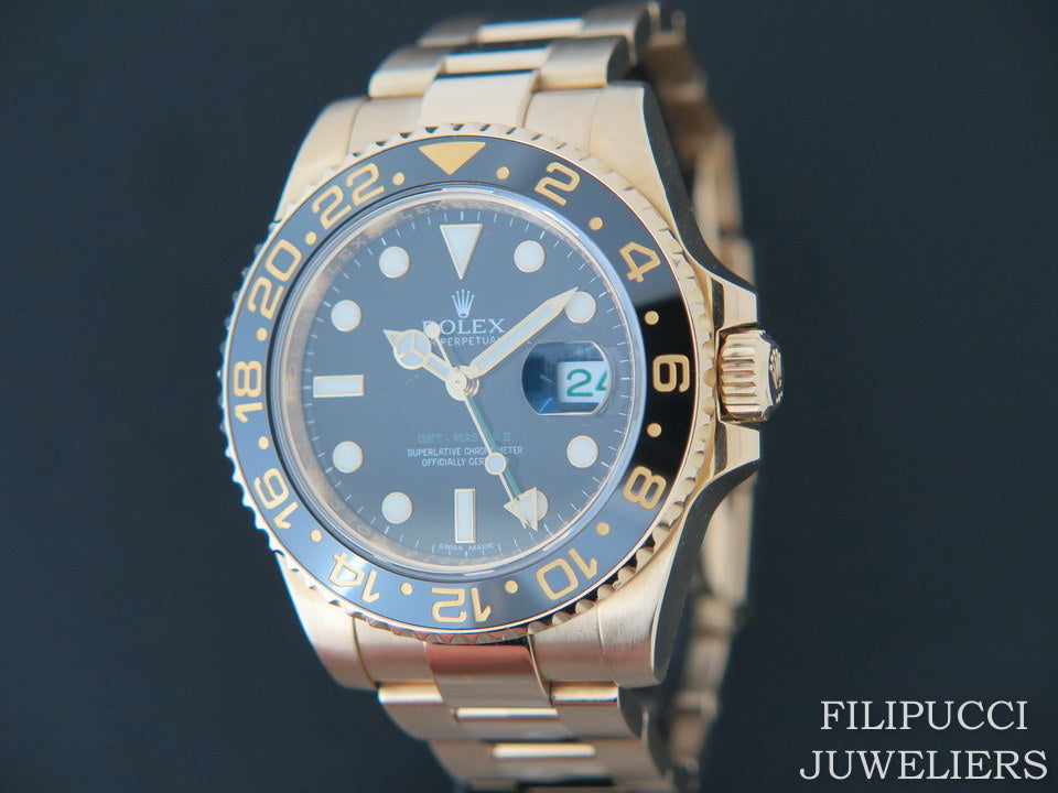 Rolex GMT-Master II Yellow Gold Black Dial 116718LN  590005 (1)