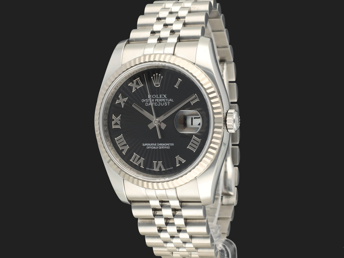 Rolex Datejust 36 Sunburst Black Roman Dial 116234 (1)