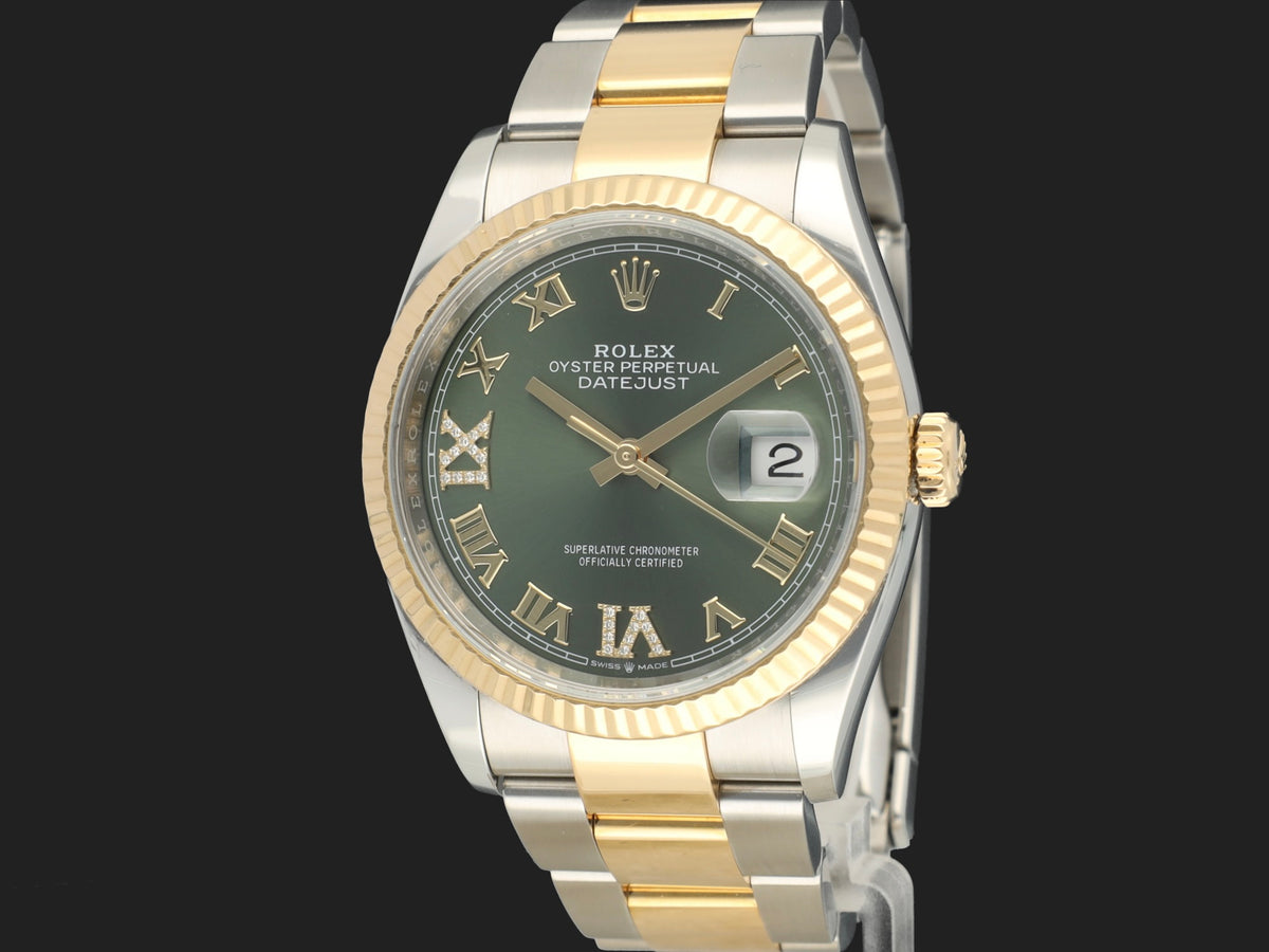 Rolex Datejust Gold/Steel Green Diamond Dial 126233 (1)