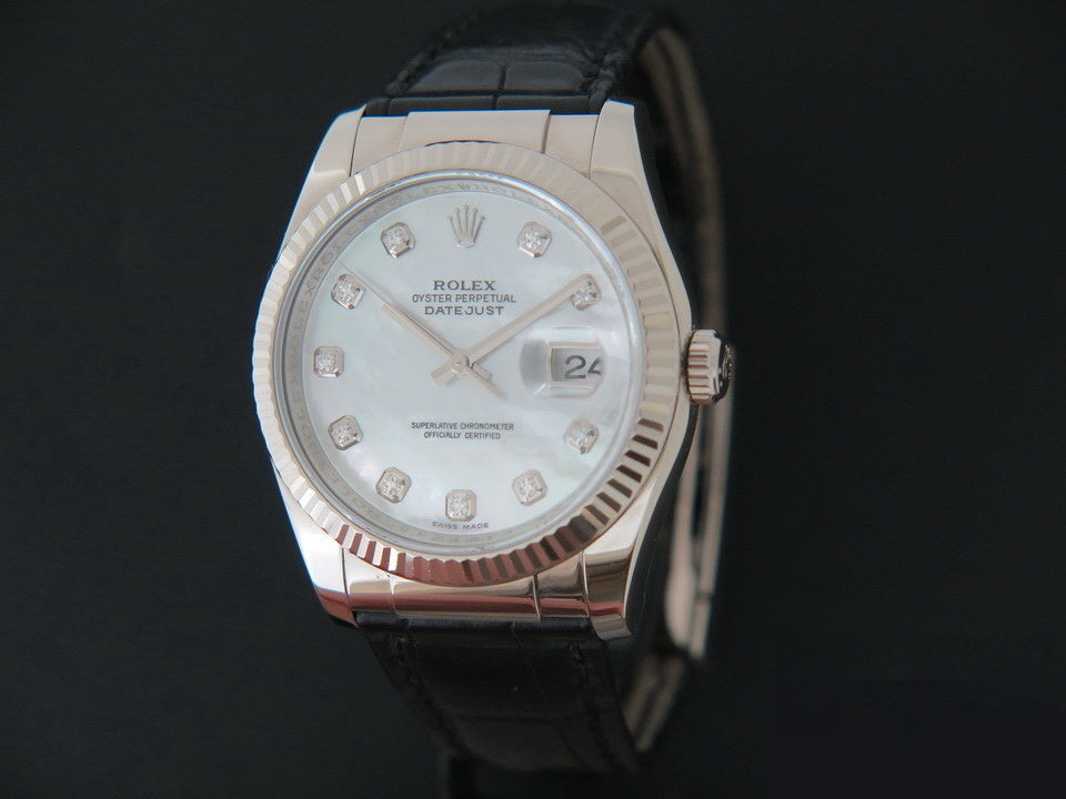 Rolex Datejust White Gold Diamond Mother Of Pearl Dial  116139 (1)