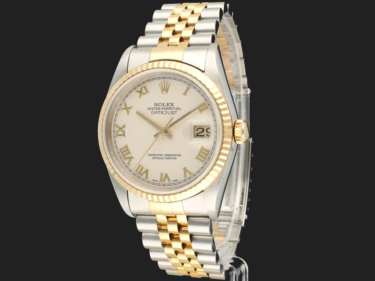 Rolex Datejust 36 Gold/Steel Pyramid Dial 16233 (1)