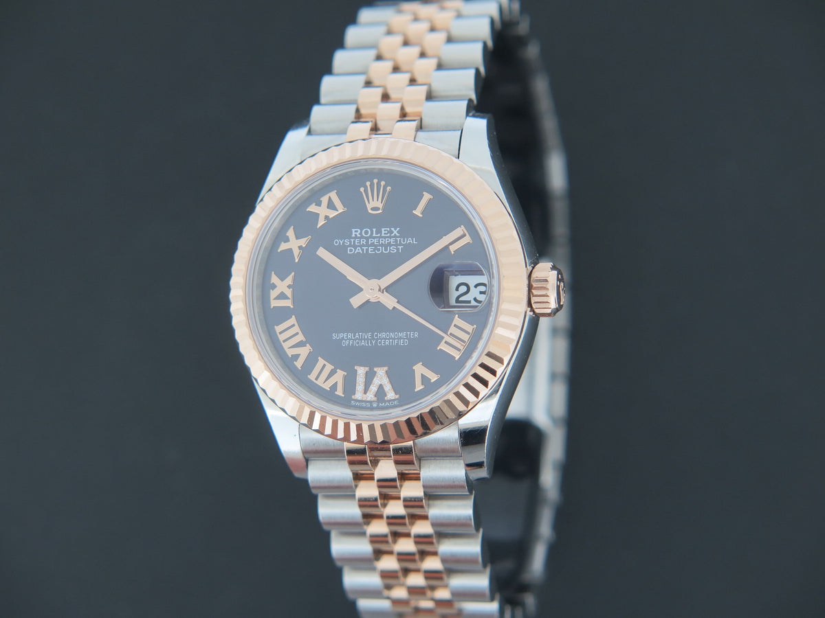 Rolex Datejust 31 Everose/Steel Aubergine Diamond Dial 278271 (1)