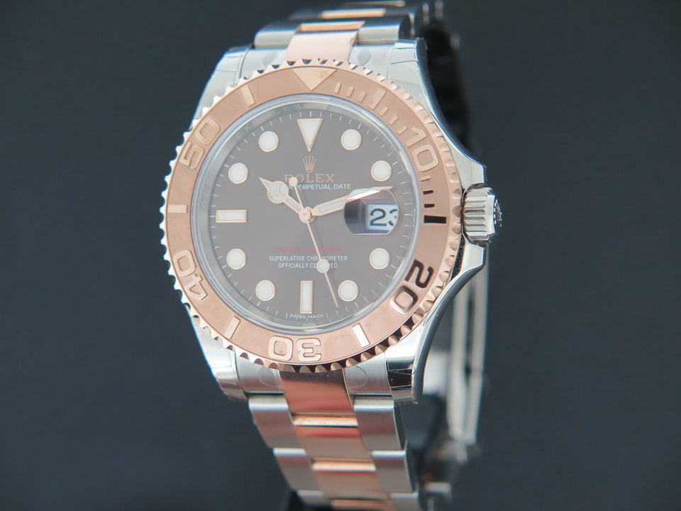 Rolex Yacht-Master Everose/Steel Chocolate Dial 116621 FULL STICKERS (1)