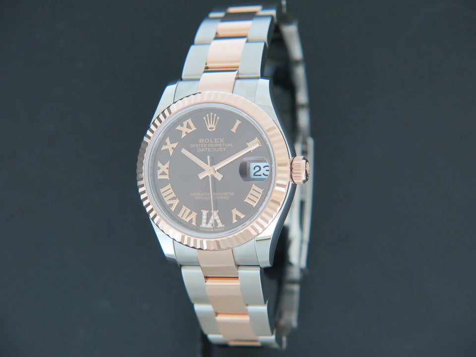 Rolex Datejust 31 Everose/Steel Chocolate Diamond Dial NEW 278271 (1)
