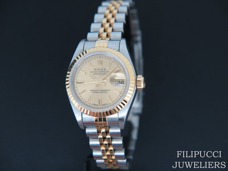 Rolex Datejust Lady Gold/Steel Champagne Dial 69173 (1)