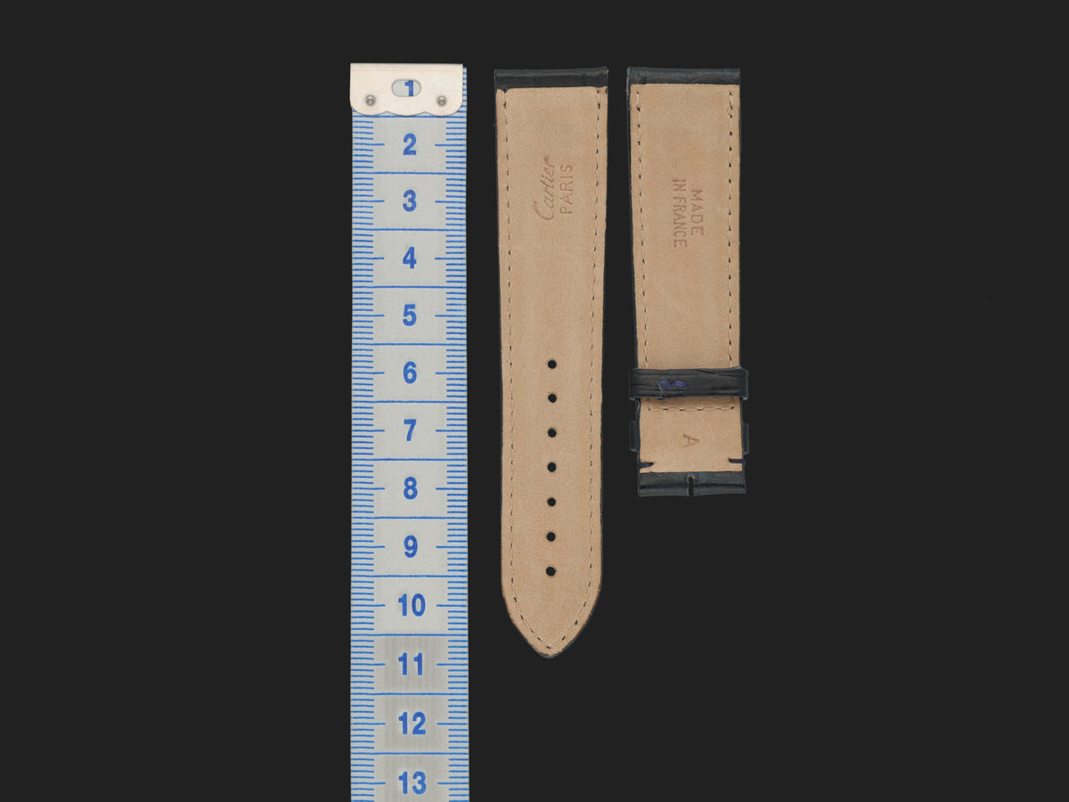 Cartier Blue Crocodile Leather Strap 20mm NEW (1)