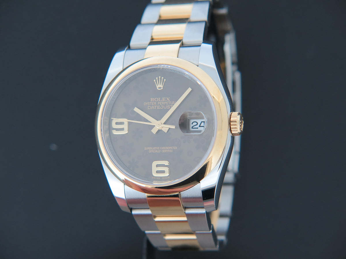 Rolex Datejust Gold/Steel Bronze Flower Dial 116203 (1)