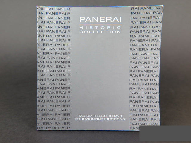 Panerai Radiomir S.L.C. 3 Days Instruction Manual