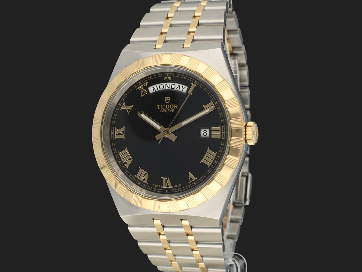 Tudor Royal Gold/Steel 41 Black Roman Dial 28603  (1)