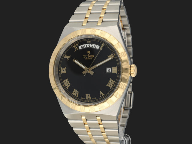 Tudor Royal Gold/Steel 41 Black Roman Dial