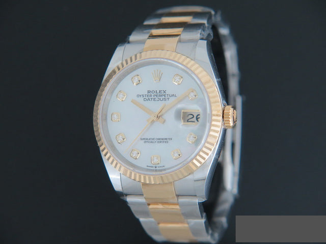 Rolex Datejust Gold/Steel MOP Diamond Dial NEW