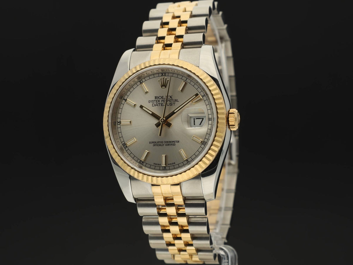 Rolex Datejust Gold/Steel Silver Dial 116233 (1)