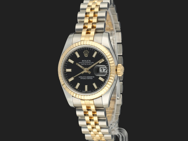 Rolex Lady-Datejust 26 Gold/Steel Black Dial