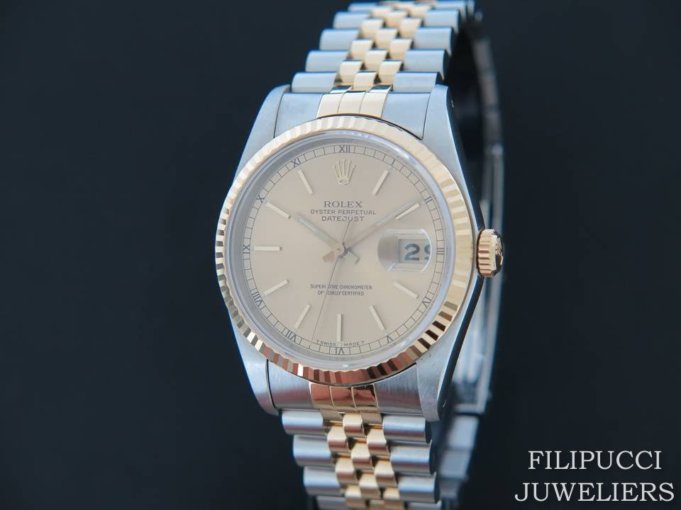Rolex Datejust Gold/Steel Champagne Dial 16233 (1)