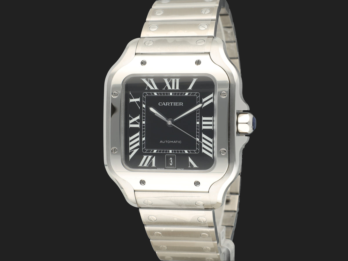 Cartier Santos Large Date Black Dial WSSA0096 NEW (1)