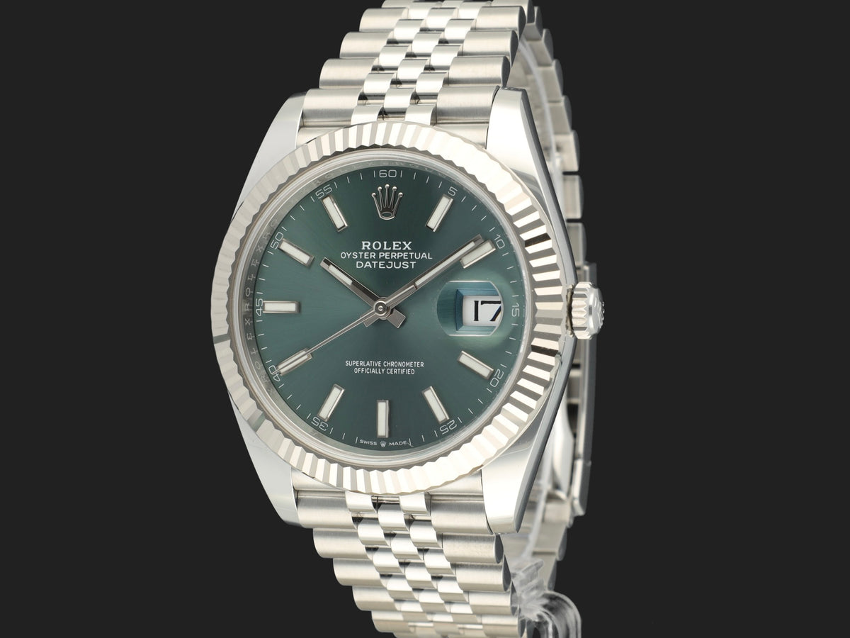 Rolex Datejust 41 Mint Green Dial 126334 99% NEW (1)