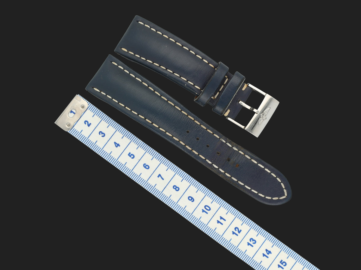 Breitling Blue Leather Strap 24-20MM with Buckle (1)