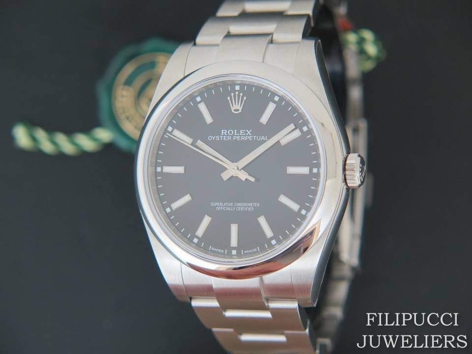 Rolex Oyster Perpetual Black Dial NEW 114300 2020 FULL STICKERS  (1)