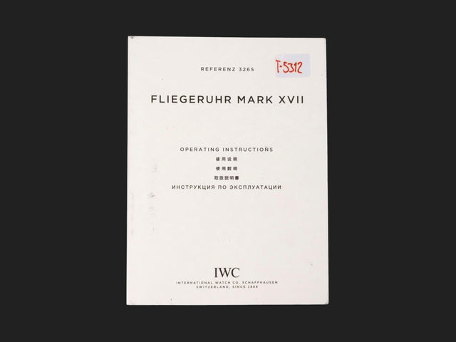 IWC Fliegeruhr Mark VXII Operating Instructions