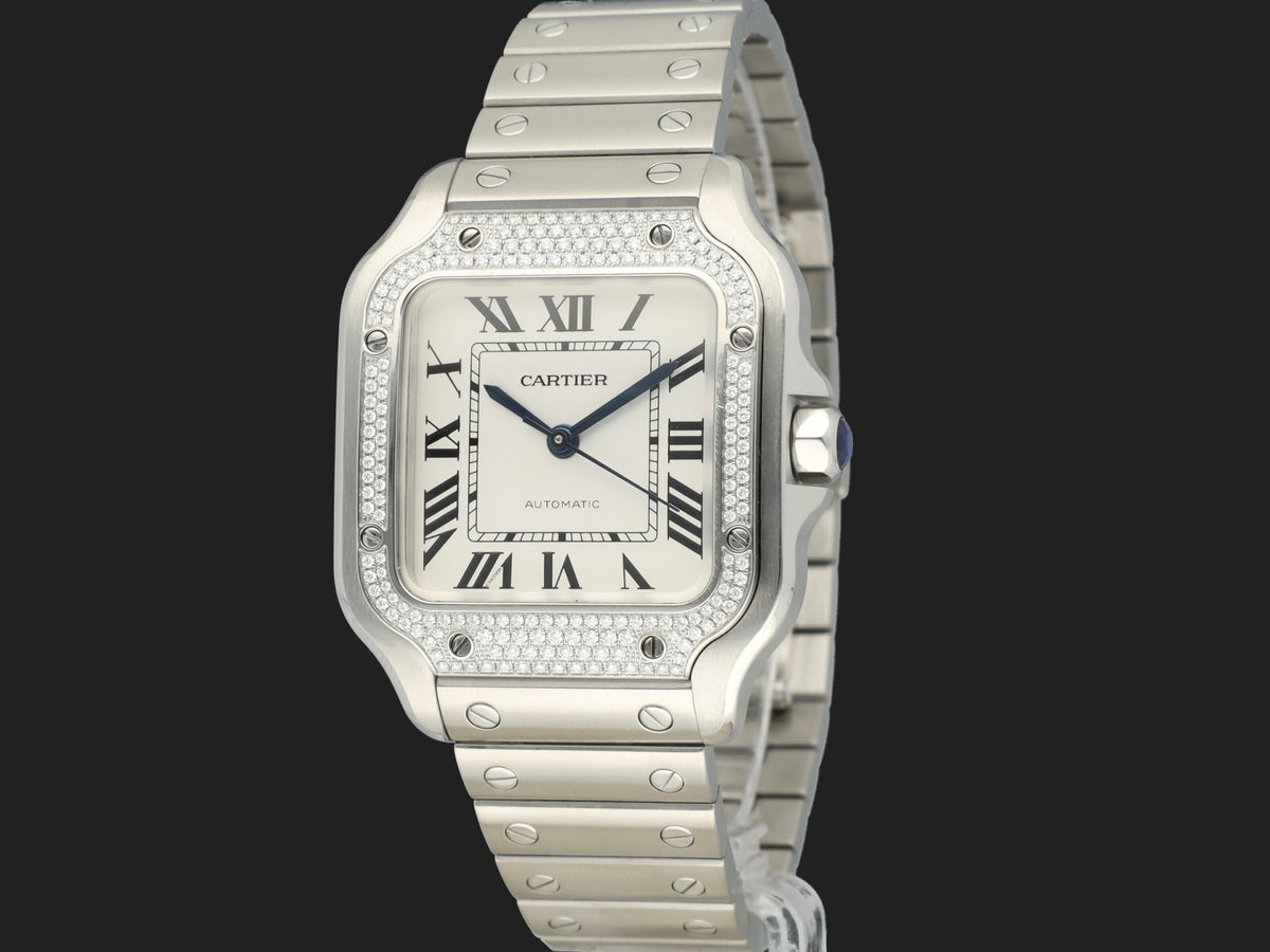 Cartier Santos Medium Diamond Bezel W4SA0005  (1)